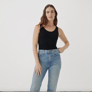 Pact Bodysuit Black Cotton Small